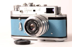 ZORKI 4 CLA Serviced USSR LEICA 35mm Film Blue Camera Industar-50 3.5/50mm Lens - Picture 1 of 7