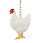 Down on the Farm White Chicken Ceiling Fan Pull Decorative Light Chain