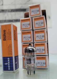Siemens PCC88 7DJ8 new (7V ECC88) silver shield tubes Röhren  - Picture 1 of 5