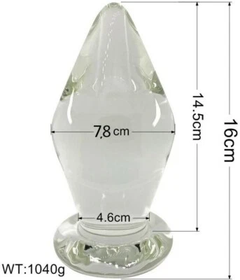 ENORME BUTT ANAL PLUG GLASS DILDO sex toy INTIMO sexy SADOMASO FISTING vetro - Immagine 1 di 4