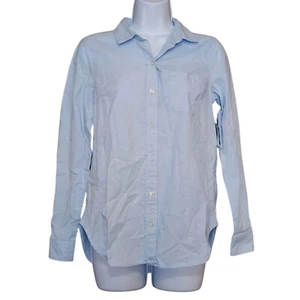 NEW Old Navy Womens Classic Shirt Size XS Blue Chambray Long Sleeve Button Down - Picture 1 of 14