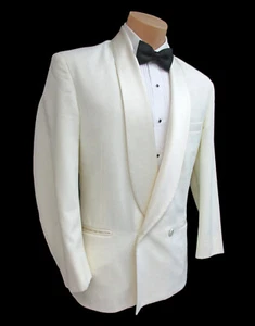 Boy's Lord West Ivory Double Breasted Tuxedo Jacket Made in the USA Size 12 - Picture 1 of 4