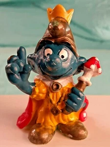 SMURFS Emperor Smurf King Vintage 1978 Schleich PVC Toy Figurine Peyo  - Picture 1 of 12