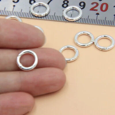 925 Sterling Silver Oval Round Lobster Clasp Connector for DIY Jewelry Making - Image 1 of 4