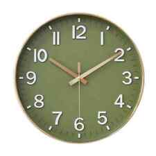 Unbranded Wall Clock 12"Wx12"H Round Modern Digital Quartz Plastic Olive Green