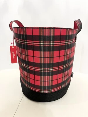 Hallmark Buffalo Plaid Pattern Red & Black Storage Basket 13” x 13” New - Image 1 of 4