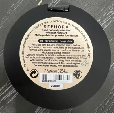 Sephora Matte Perfection Powder Foundation ~ 08 Fair Neutral ~ Full Size, SEALED - Image 1 of 4