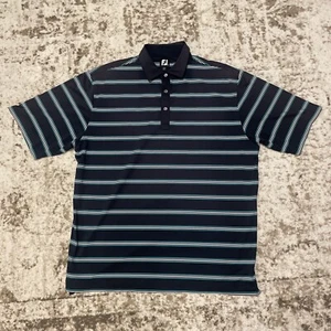 FootJoy FJ Shirt Herren 2XL Gestreift Kurzarm Classic Stretch Golf Logo Polo - Bild 1 von 9