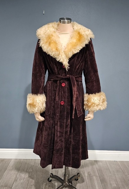 Faux Fur Trim Vintage Flower Coat - Women - Ready to Wear