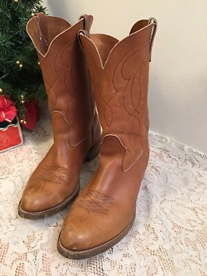 Botas de Trabajo Vintage Golden Retriever Cuero Marrón Western - Vaquero Talla 12.5 Foto 1 de 4