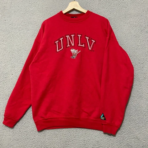 Vintage UNLV Rebels Logo Athletic Crewneck Sweatshirt Men's 2XL Red Embroidered Cover