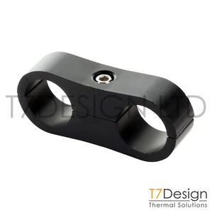 AN4 7/16" (11.1mm) Billet Dual Braided Rubber Hose Seperator Clamp -4 AN04 Black - Picture 1 of 1