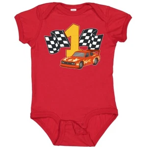 Inktastic Number One Race Car Baby Bodysuit 1st Year Old Racer Lover Day Toy Boy - Picture 1 of 12