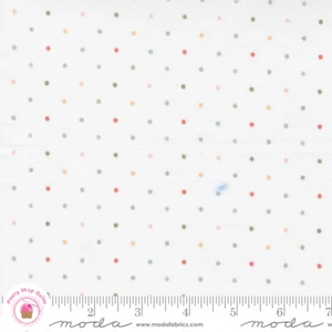 Moda COUNTRY ROSE 5175 11 White Multi Polka Dots LELLA BOUTIQUE Quilt Fabric - Picture 1 of 6
