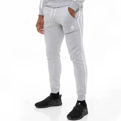Enzo Mens Joggers Striped Tracksuit Jogging Bottoms Gym Sports Fleece Sweatpants - Image 1 of 4