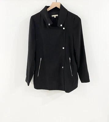 Chaqueta Joan Vass Snap Front Negra Talla Pequeña Foto 1 de 4