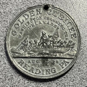 1897 Golden Jubilee Reading, PA Medal Little Red School House - Picture 1 of 3