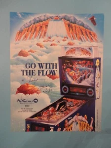 Folleto autografiado Williams máquina de pinball de aguas blancas V1 - Imagen 1 de 3