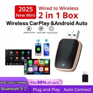 2 in 1 Wireless Carplay Adapter Android Auto Adapter USB Auto Dongle Connect Box - Bild 1 von 15
