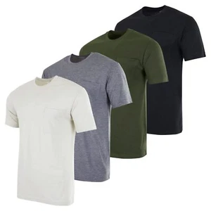 4 Pack:Mens Cotton Quick Dry Dri Fit Shirt Short Sleeve Crew Pocket T-Shirt T... - Picture 1 of 5