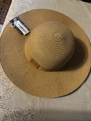 Magid Floppy Solid Toast Tan Band Wide Brin Sun Women Hat - Изображение 1 из 4