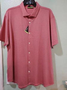 Men Murano Polo Style "Slim Fit" Red Short Sleeve Soft Button up (XXL)--New!! - Picture 1 of 2