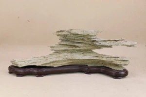 Suiseki Bonsai Suiban Accesorio Sanukite 34.5x 5.5x H10cm con Soporte I263 - Imagen 1 de 5