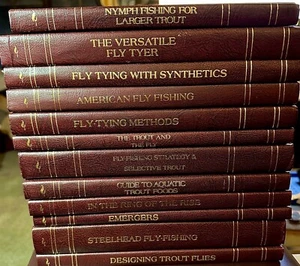 Leather Bound Flyfishing Library By Lyons & Burford Limited Edition 12 Volumes - Picture 1 of 8
