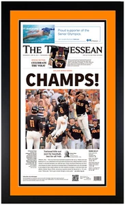 2024 College World Series CWS Champs Tennessee Vols Framed Newspaper Art Print! - Picture 1 of 1
