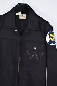 Giacca nera da uomo Wrangler Blue Bell 66MJZ Champion 11OZ denim taglia 38 - Foto 1 di 13