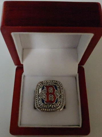 David Ortiz - 2004 Boston Red Sox World Series Ring With Wooden Display Box Cover
