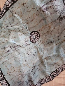 Sciarpa batik seta vintage 33' x 33' made in India - Foto 1 di 5