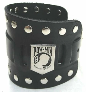 31 Styles Manzoor Wide Black Leather Watch Band Cuff Bracelet with Buckle Custom - Picture 1 of 52