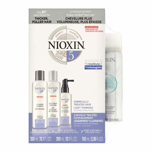 Nioxin System 5 System Kit, Chemically Treated Hair Light Thinning 4 Piece Set