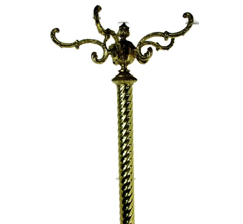 Mid Century Modern Cast Brass Hall Tree Coat Hat Rack Marble Base Eyecatcher Cover