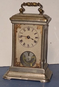 RARE UNUSUAL ANTIQUE EARLY YALE CARRIAGE CLOCK WORKING VISIBLE ESCAPEMENT c.1880 - Picture 1 of 12
