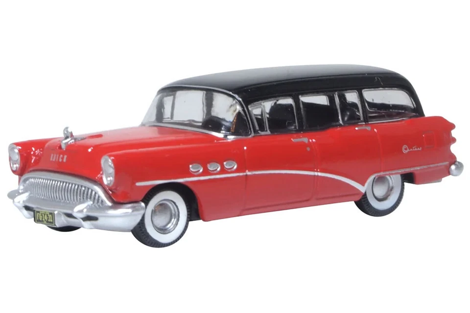 Oxford 87BCE54004 Buick Century Estate Wagon 1954 rosso/nero 1:87 - Immagine 1 di 1