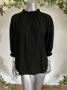 Joules Damen Top Bluse Größe 12 14 16 & 18 Dana schwarz hängende Ärmel NEU PORTOFREI - Bild 1 von 24