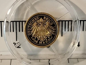(L1131)  Miniature Gold Coin - 1896 Germany / Prussia 20 Mark -  8ct Gold Coin ~ - Picture 1 of 2