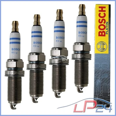 4x BOUGIE D'ALLUMAGE BOSCH DOUBLE PLATINE FR6MPP332 POUR MERCEDES-BENZ CLK C209 - Photo 1/3