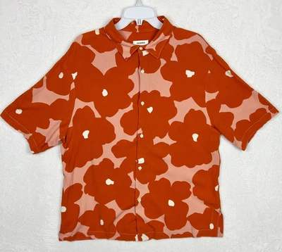 Sandro Printed Short Sleeve Shirt Mens XL? Large? Button Up Camo Floral Viscose - Image 1 of 4