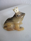 alte kleine geschnitzte Horn Figur Froschkönig Märchen Frosch Handschnitzerei