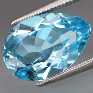 Topacio azul suizo de 5,63 quilates color deslumbrante Brasil ¡completamente brillante y limpio! - Imagen 1 de 4