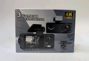 3 Kamera Fahrzeug Blackbox DVR Dashcam Parkmonitor 4K Ultra HD (80362) - Bild 1 von 5