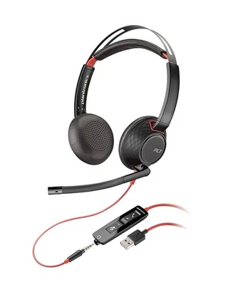 Poly Plantronics Blackwire 5220 USB Series Headset 3.5mm Jack Black And Orange - Image 1 of 4
