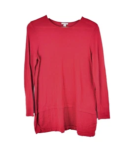 Suéter J Jill Mujer Mediano Pequeño PM Lana Merino Lavable Rojo Pullover En Capas - Imagen 1 de 5
