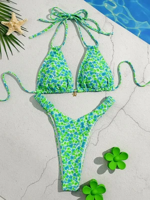 Maiô feminino sexy triângulo push up biquíni tanga fio dental feminino - Imagem 1 de 4