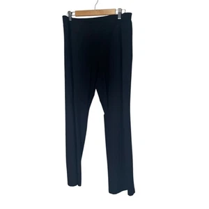 Eileen Fisher Washable Pull On Stretch Crepe Pant Large Black Straight USA Made - Picture 1 of 5