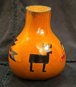 Handgemalte Südwestliche Kürbis Kunst Indianer Kunst 6 Zoll - Bild 1 von 6