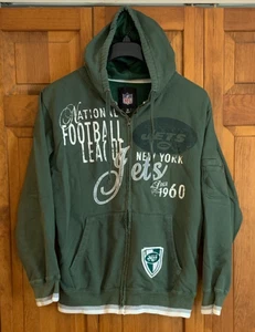 Damen NFL Langarmshirt Grün "New York Jets" Kapuzenpullover mit durchgehendem Reißverschluss Größe M - Bild 1 von 4